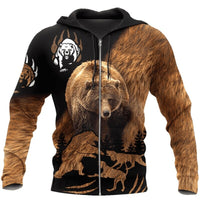 Bear 3D print Hoodies  Sweatshirt free shipping