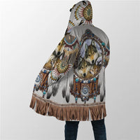 Winter Men For Women Hooded Cloak Native Spirit Wolf 3D All Over Prined Fleece wind breaker Warm Hood Cloak