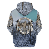 Beautiful Tribal Native Wolf 3D All Over Printed Men Hoodie Autumn Unisex Sweatshirt Zip Pullover Casual Streetwear KJ466