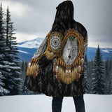 Winter Hooded coat Wolf 3D  Fleece windbreaker Warm Hood Cloak