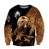 Bear 3D print Hoodies  Sweatshirt free shipping