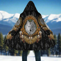 Winter Hooded coat Wolf 3D  Fleece windbreaker Warm Hood Cloak