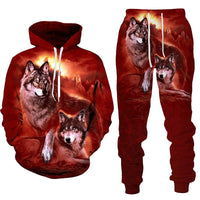 Forest Wolf 3d Printed Hoodie Suit Autumn Winter Casual