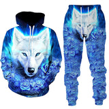 Forest Wolf 3d Printed Hoodie Suit Autumn Winter Casual