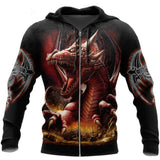 Dungeon Dragon Hoodie Sweatshirt Pullover Casual Jacket - bargainwarehouse2018.com