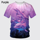 Women&#39;s/men&#39;s Fashion Summer Casual Short Sleeve Cute Dolphin 3d Printed Funny T-shirt