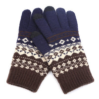 Women's Knitting Snow Winter Gloves Split Finger Jacquard Velvet Men Lover Winter Warm Thick Gloves Touch Screen Skiing Gloves