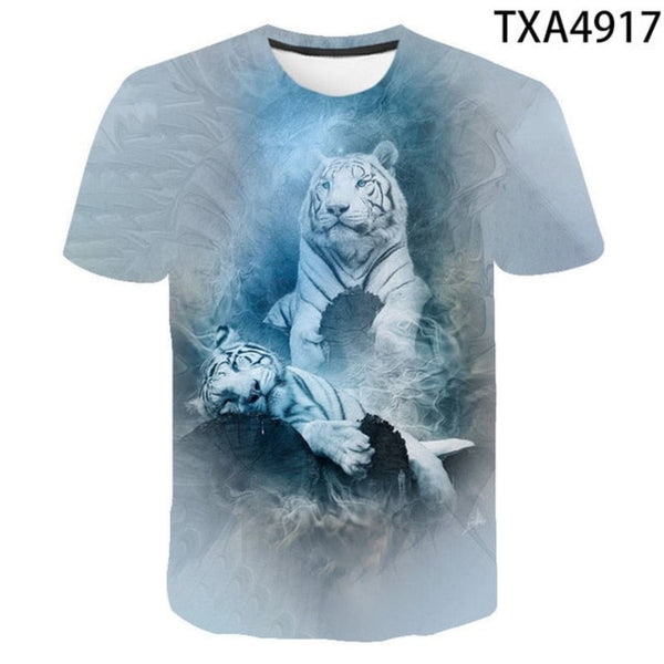 Tiger 3D T Shirt Short Sleeve Printed Animal - bargainwarehouse2018.com