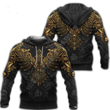 Viking Gold Tattoo Printed Deluxe Hoodie Sweatshirt Pullover - bargainwarehouse2018.com
