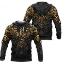 Viking Gold Tattoo Printed Deluxe Hoodie Sweatshirt Pullover - bargainwarehouse2018.com