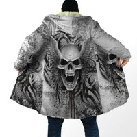Winter Mens Hooded cloak Skull With Angel Wings - bargainwarehouse2018.com