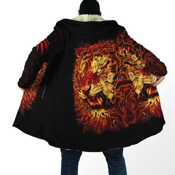 Tiger print L/S Winter Coat hooded Polar Fleece - bargainwarehouse2018.com